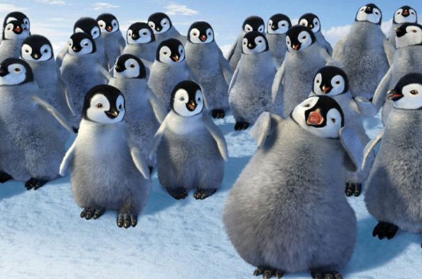 Filme Happy Feet conta a história dos pinguins imperadores.
